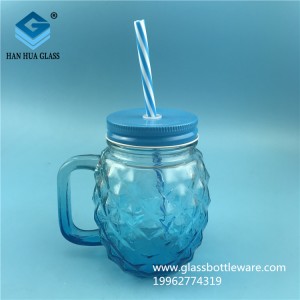 500ml Mason glass jar with handle glass cup