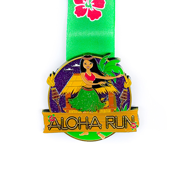 Factory Promotional Powerlifting Medals - Custom ALOHA RUN mermaid and sea turtle Medal – Global Art Gifts