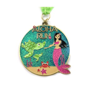 Custom ALOHA RUN sirena i morskih kornjača medalja