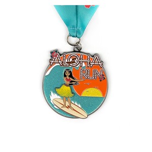 Персонализирана ALOHA RUN русалка и морска костенурка медал