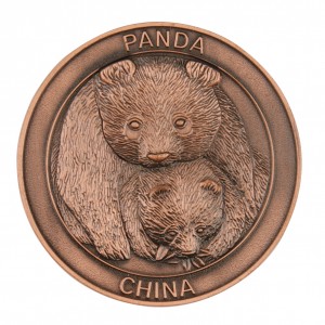 Big discounting China Antique Silver Souvenir Zinc Alloy Coin with Front Side Soft Enamel and Embossed Letter Logo