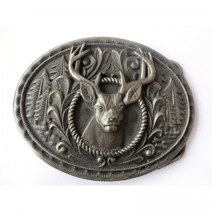 Hot antique díol plátáilte 3D Engraved búcla crios ainmhithe