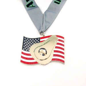 Bespoke Amerika Flag Avocado Glitter Medal