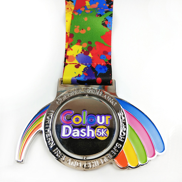 Good Quality Customised Cufflinks - Bespoke Colorful Dash Run soft enamel medal – Global Art Gifts