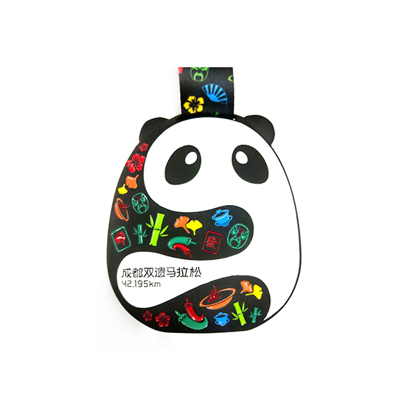 Original Factory Tourist Souvenir Fridge Magnet - Custom Black Finished Panda Medal with soft enamel – Global Art Gifts