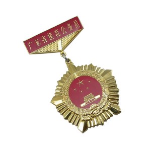 Bespoke placage or doux émail médaille d'honneur pour gouvernement