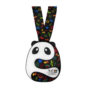 Custom Black Kumaliza Panda medali na enamel laini