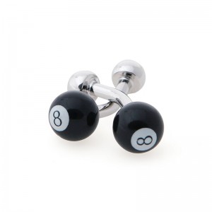 Dice cube shaped Plating silver Cufflinks with Black Soft Enamel