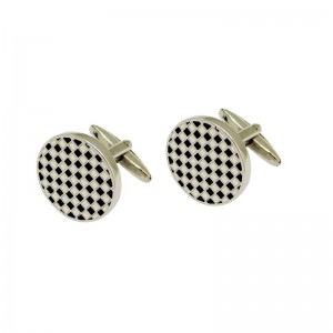 Fashion and New Trendy Hard enamel checked Square Cufflinks