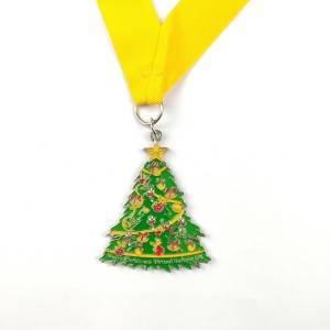 Manufacturer OEM ODM Free Design Custom Winter Medals Christmas Tree Medals