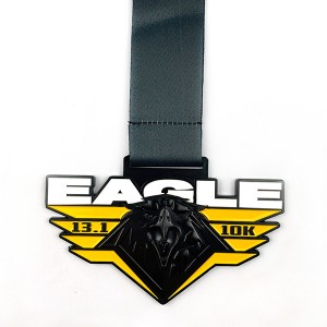 Creative შავი დასრულებული მედალი რბილი მინანქარი eagle