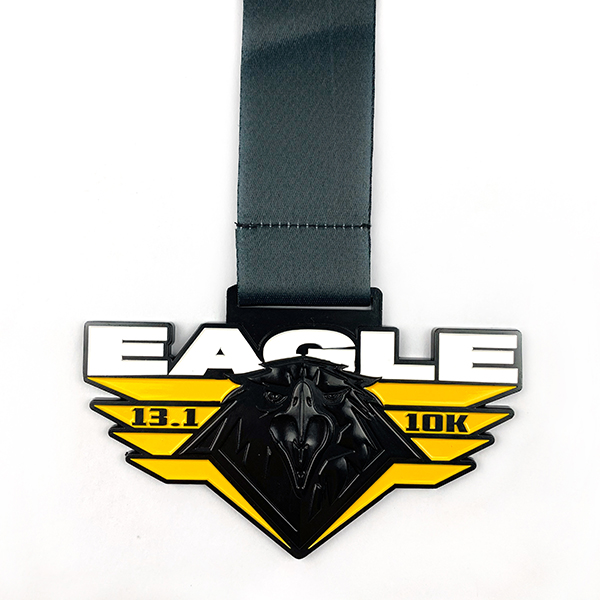 Reasonable price Factory Direct Sale 3d Brass Award Medal - Creative Black Finished Medal with soft enamel eagle – Global Art Gifts