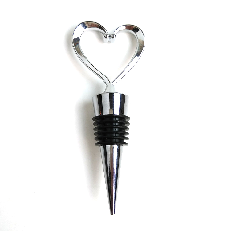 Factory source Badminton Medal - Custom Plating silver 3D Heart Bottle Stopper – Global Art Gifts