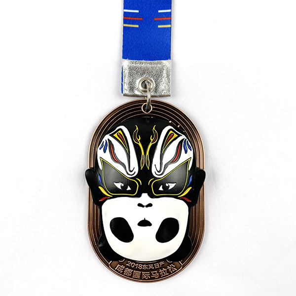 OEM Supply Colorful Medal Hanger - Custom 3D Spinning Panda medal with opera facial Masking – Global Art Gifts