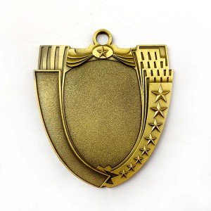 Custom Antique qızıl qalxan formalı Blank Medal