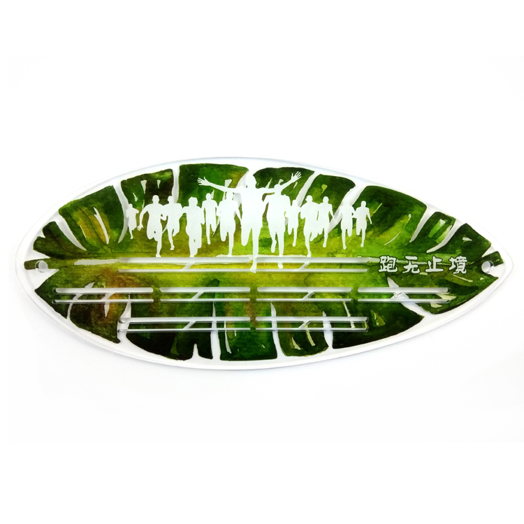 Hot sale Resin Custom Fridge Magnet - Custom Acrylic Green Leaf Medal Hanger – Global Art Gifts