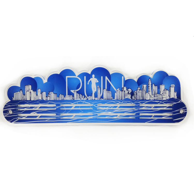 Factory wholesale Color Printed Medal - Custom Acrylic Run Across the City Medal Hanger – Global Art Gifts