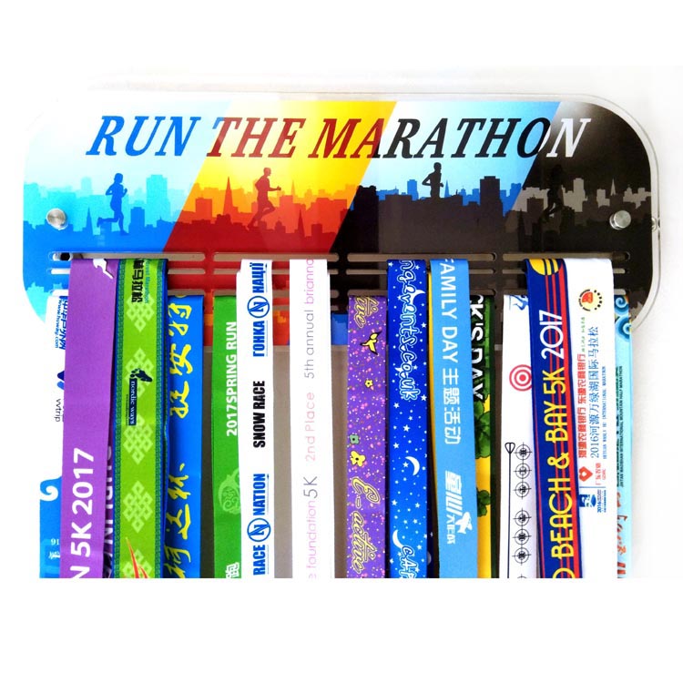 Cheap PriceList for Wholesale Necklace Dog Tag - Custom Acrylic Run the Marathon Colorful Medal Hanger – Global Art Gifts