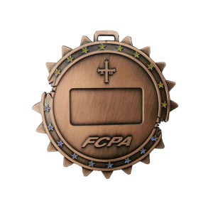 Custom Antique Brozne vergulde Lege medaille met ster voor evenement