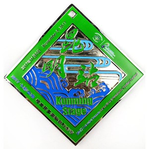 Custom Granfondo vyf Stage Multi-stuk medalje met magneet