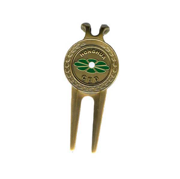 Factory Free sample Antique Silver Finish 3d Medal - High quality anti-gold plated metal zinc alloy golf divot tool with logo – Global Art Gifts