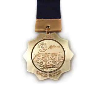 Anpassad Plating Bright Bronze Spinning medalj