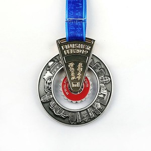 Персонализирана меки емайл медал с Spinner бягане мъж