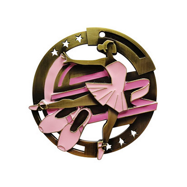 Free sample for Bespoke Metal Medal - Cut Out Dancer girl pink medal with star – Global Art Gifts
