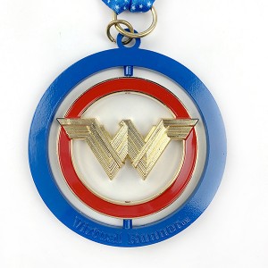 Cut Out Spinner Medal with Blue Spary Color