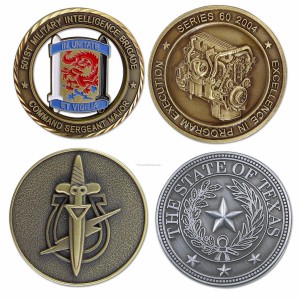 Factory Free sample China Promotion Custom Cheap 3D Metal Gold Silver Metal Commemorative Souvenir Coin Holder Military Army Police Medallion Challenge Coin (COIN-175)