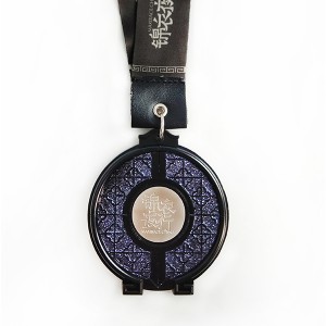 Free Design Black finished medal with Glitter and little iron