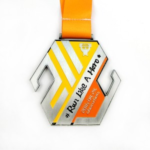 Free Design maratona Hexagonal medalha de abridor de garrafa
