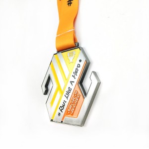 Dylunio Free marathon hecsagonol medal agorwr poteli