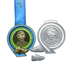 MTB Adventure och Grass Extreme Marathon Slider skor Medal med Antique-guld yta