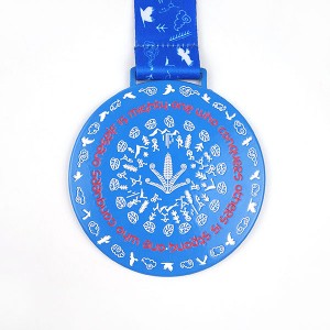 Wysoka jakość Kolor Niebieski Spray medal z miękkim szkliwa
