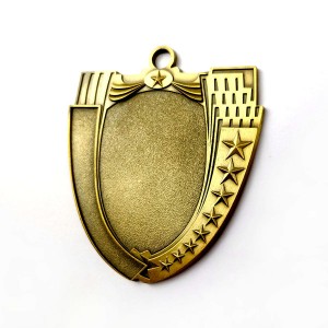 Niestandardowy kształt tarczy Antique złoty Medal Blank