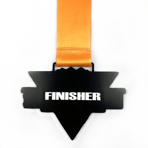 カスタム高品質のハーフマラソン黒完成メダル