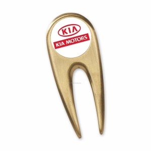 Hochwertige anti-Gold überzogenes Metall Zink-Legierung Golf Divotwerkzeug mit Logo