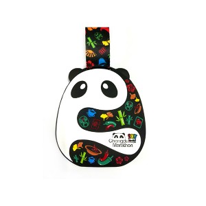 Kustom Hitam Selesai Panda Medal dengan enamel lembut