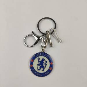 Direct Manufacturer Custom Soccer Football Club Logo Key chain KeyRing