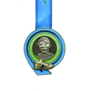 MTB Adventure and Grassland Extreme Marathon Slider Shoes Medal with Antique-gold finish