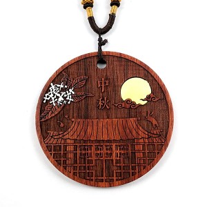 Hot Selling custom logo Mid-autumn Day wooden medal