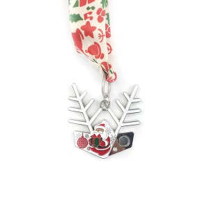 Multi-piece four stage snowflake shaped Christmas Santa medal