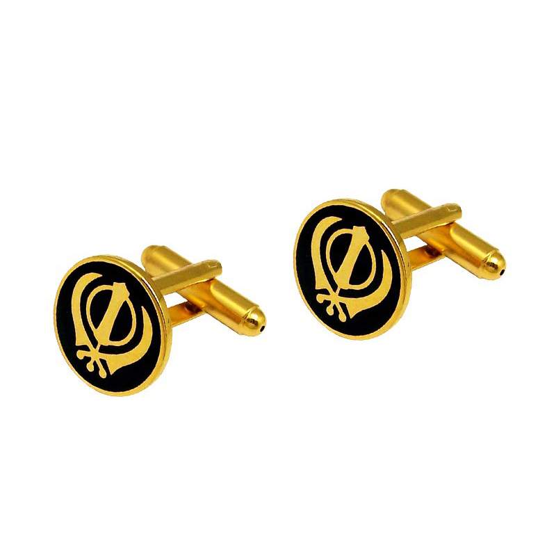 Manufacturer ofCufflinks Tie Clip Set - OEM Creative plating gold Cufflinks with Embossed logo – Global Art Gifts