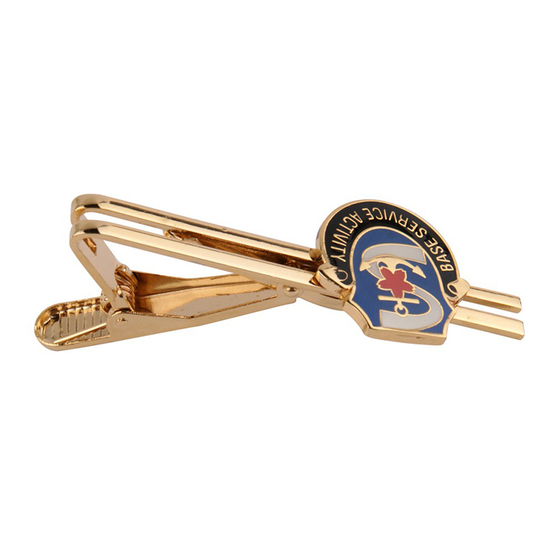 Free sample for Sport Tennis Medal - Plating Gold metal Tie Clip with custom hard enamel logo – Global Art Gifts