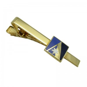 Plating Gold metal Tie Clip with custom hard enamel logo