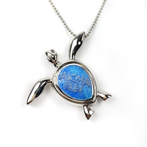 tartaruga costume 3D con Blue Glitter medalla de colar