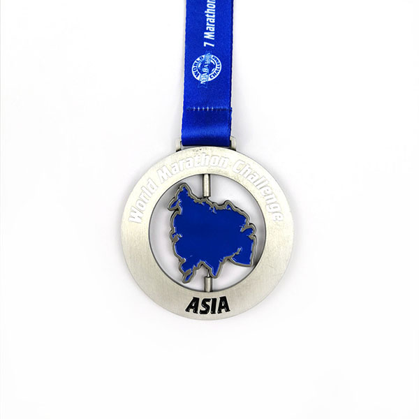 Factory source Custom Medals Running - World Challenge Marathon spinner medal with soft enamel – Global Art Gifts