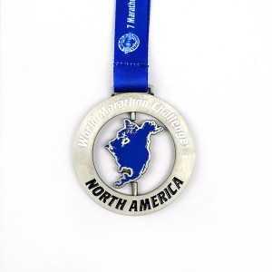 World Challenge Μαραθώνα κλωστή μετάλλιο με μαλακό σμάλτο