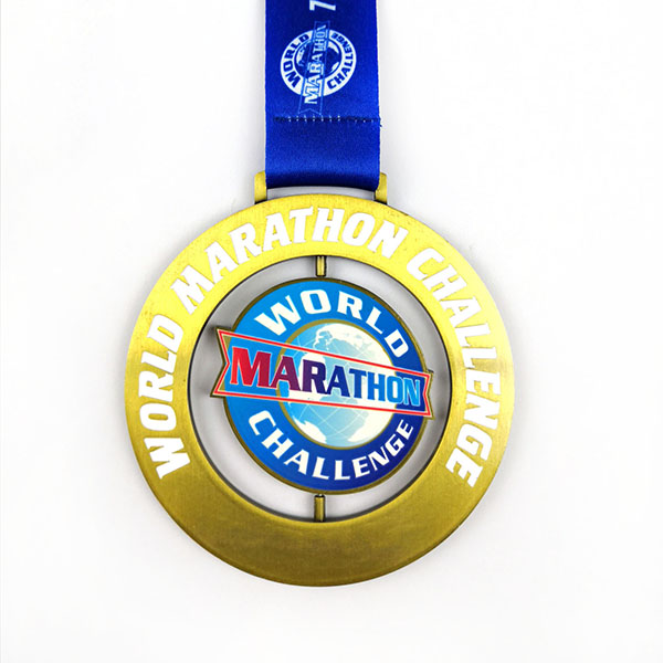 Excellent quality Popular Cufflinks - World Challenge Marathon spinner medal – Global Art Gifts